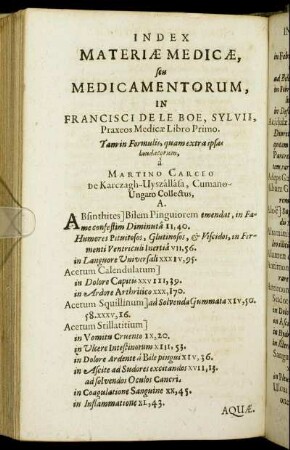 Index Materiæ Medicæ seu Medicamentorum [...