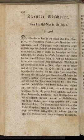Zweyter Abschnitt. Von der Erbfolge in die Lehen.