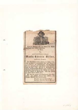 Esser, Maria Cäcilia geb. Depen