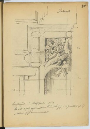 Rathaus, Rottweil: Detail (aus: Skizzen- und Fotoalbum 15)