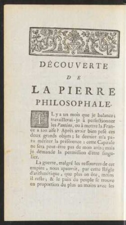 Découverte De La Pierre Philosophale