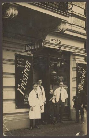 Ansichtskarte Friseursalon, Fidicinstraße 24