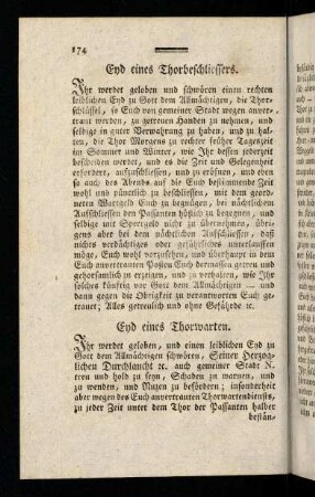 174-185, Eyd eines Thorbeschliessers; ...