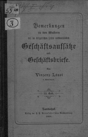Muster der im bürgerlichen Leben vorkommenden Geschäftsaufsätze und Geschäftsbriefe, 3