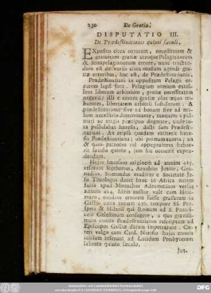 Disputatio III. De Praedestinatianis quinti saeculi.