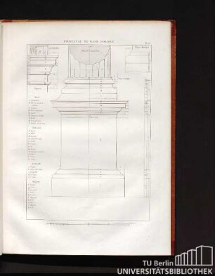 Piédestal et base dorique. Pl. 12.