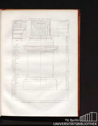 Piédestal et base dorique. Pl. 12.