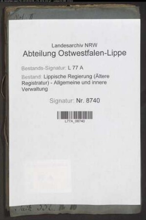 Wege(Chaussee)gelderhebung bei Barntrup, Bd. 2