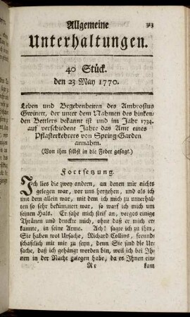 40 Stück. den 23 May 1770.