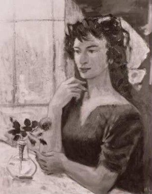Frau mit Rose