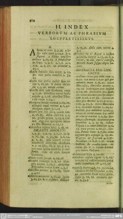 II. Index Verborum Ac Phrasium Locupletissimus