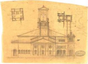Leins, Christian Friedrich von; Italien; Reiseskizzen - Kirche (Grundrisse, Ansicht)