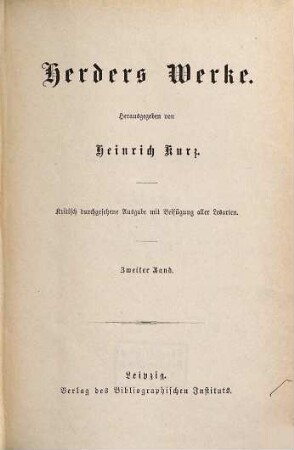 Herders Werke, 2