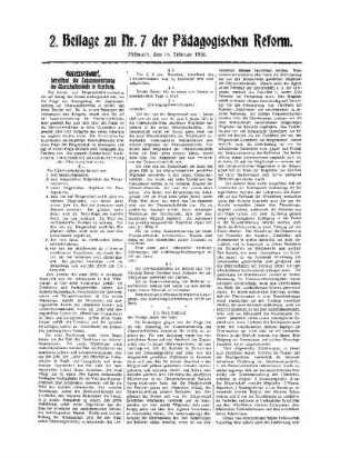 Gesetzentwurf, betreffend die Zusammensetzung der Oberschulbehörde in Hamburg : 2. Beilage zu Nr. 7 der Pädagogischen Reform