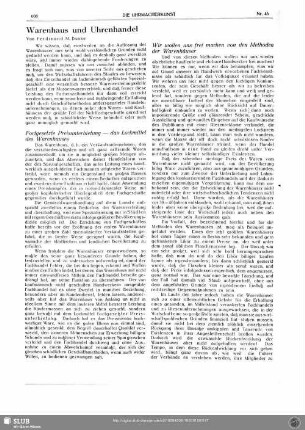 Warenhaus und Uhrenhandel