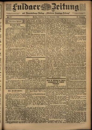 Zweite Ausgabe vom Samstag, den 21. September 1901.