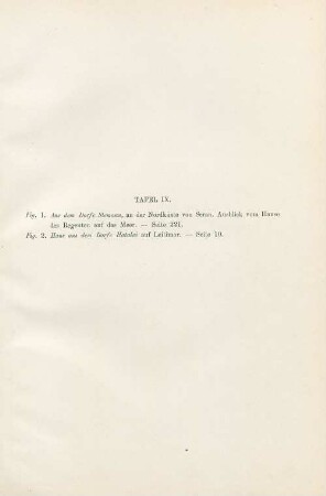 Tafel IX. Fig. 1. Aus dem Dorfe Slemann, ... Fig. 2. Haus aus dem Dorfe Hatalai ...