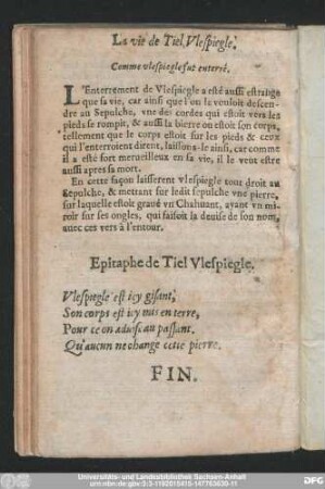 Epitaphe de Tiel Vlespiegle.