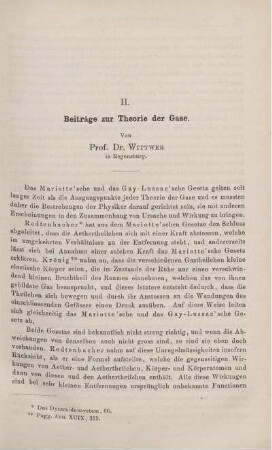 II. Beiträge zur Theorie der Gase.