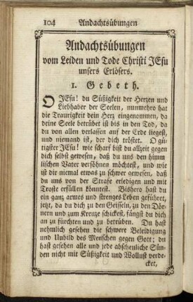 Andachtsübungen vom Leiden und Tode Christi Jesu unsers Erlösers.