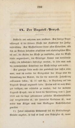 IX. Der Bagatell-Prozeß