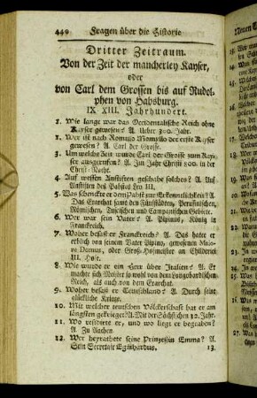 Dritter Zeitraum. Von der Zeit der mancherley Kayser, oder von Carl dem Grossen bis auf Rudolphen von Habsburg. IX. - XIII. Jahrhundert.