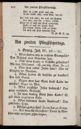 Am zweiten Pfingstfeyertage.