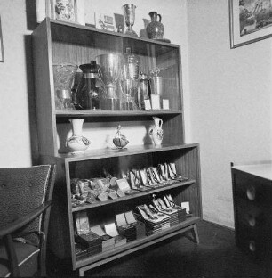Medaillenschrank der Sportanglerin Helga Wischer-Rudolph