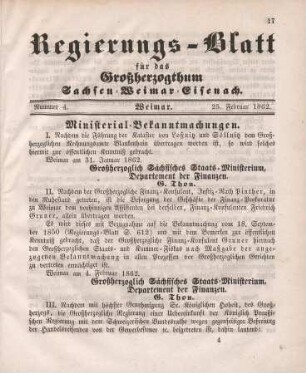 Nr. 4 : 25. Februar 1862