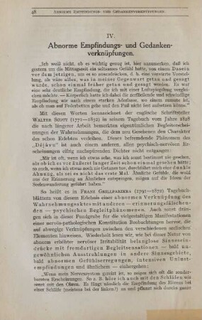 IV. Abnorme Empfindungs- und Gedankenverknüpfungen