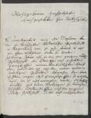 Brief von Johann Simon Kerner an Regensburgische Botanische Gesellschaft