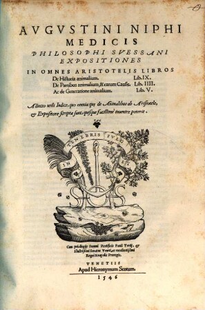 Expositiones in Aristotelis libros de Historia animalium