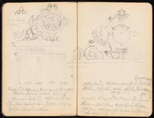 Skizzenbuch: Norddeutschland: Bremen. Ornamentik an Rathaus und Essighaus