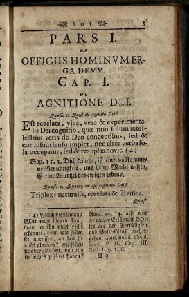 Pars I. De Officiis Hominum Erga Deum.