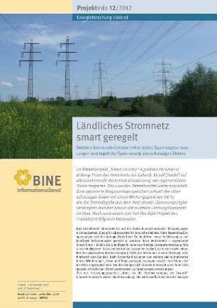 Ländliches Stromnetz smart geregelt. Moderne Kommunikationstechnik reduziert Spannungsschwankungen und regelt die Speicherung überschüssigen Stroms.