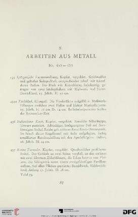 Arbeiten aus Metall (Nr. 435-453)
