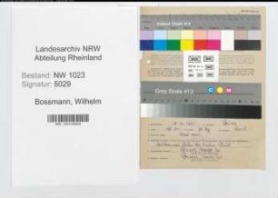 Entnazifizierung Wilhelm Bossmann , geb. 18.10.1901 (Werkmeister)