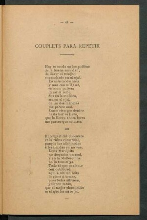 Couplets para repetir