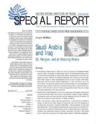Saudi Arabia and Iraq: oil, religion, and an enduring rivalry
