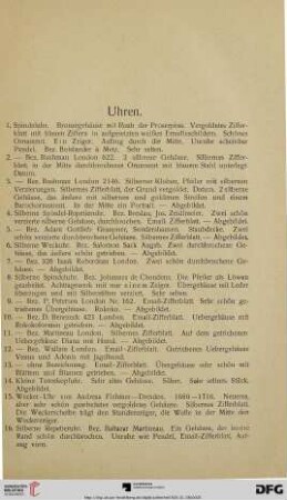 Uhren (Nr. 1-105)