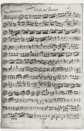 Violino primo: Anfang Eingangssatz Allegro, fol. 19