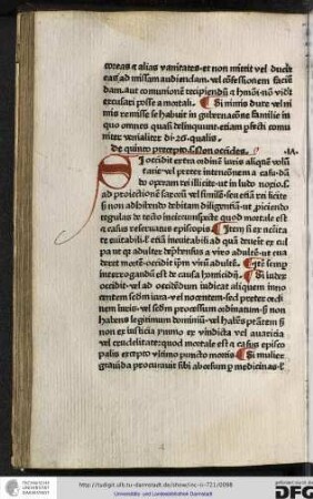 De quinto precepto scilicet non occides, [capitulum] 17.