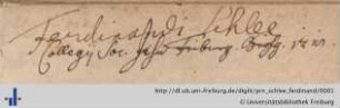 Autogramm (Aus: UB Freiburg, D 8309)