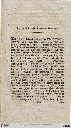 Aufenthalt zu Constantinopel