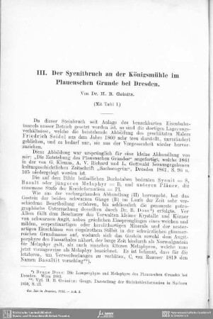 Der Syenitbruch an der Königsmühle im Plauenschen Grunde bei Dresden