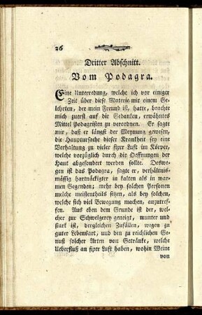 Dritter Abschnitt. Vom Podagra.