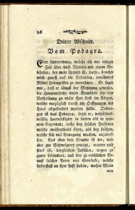 Dritter Abschnitt. Vom Podagra.