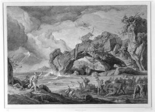 Die Rinder des Helios : Preller, Friedrich der Ältere (1804-1878). Die Rinder des Helios. Kupferstich; 37,5 x 53,4 cm. Dresden: Kupferstich-Kabinett C 1891-8