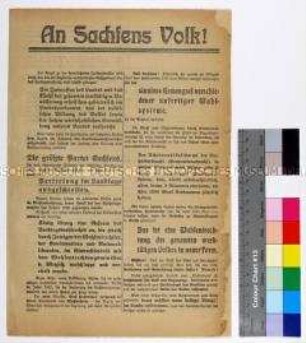 Sozialdemokratische Aufklärungsschrift zur Reform des bestehenden Landtagswahlrechtes in Sachsen
