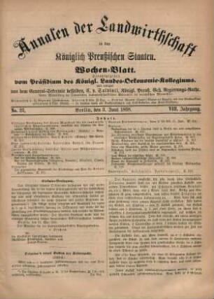 No. 23. Berlin, den 3. Juni 1868. VIII. Jahrgang.